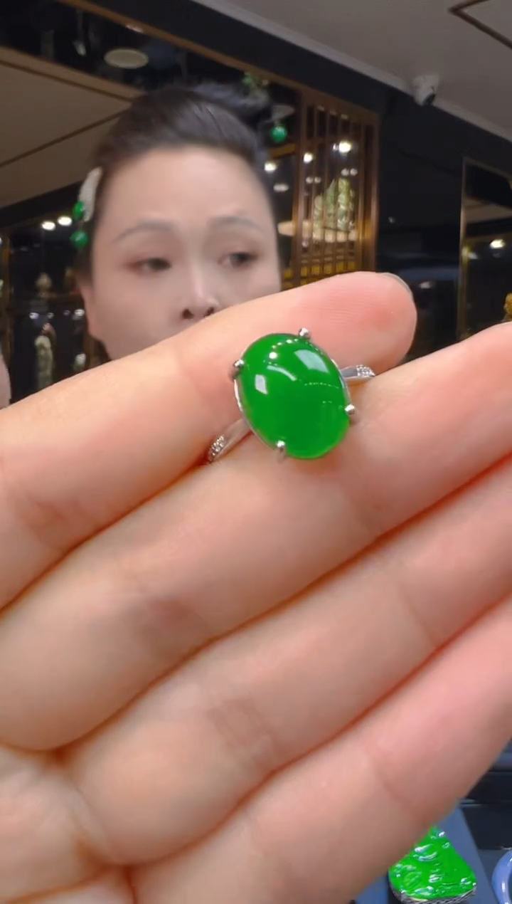 翡翠戒指银S925镶嵌227（多样性发其一）