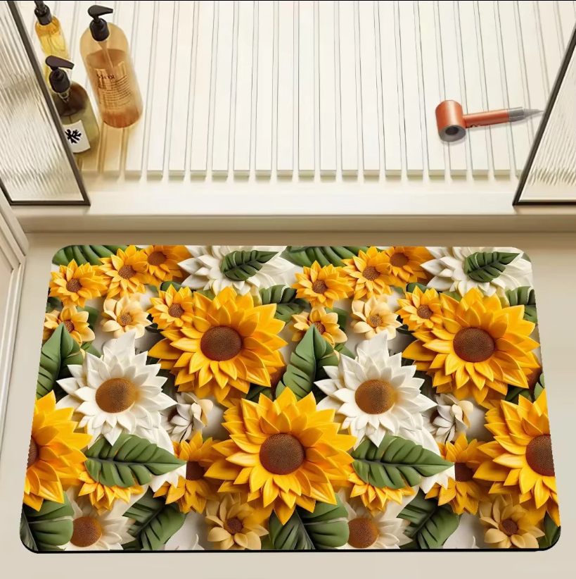 3D立体加厚硅藻泥地垫吸水速干防滑适用于卫生间浴室入户门