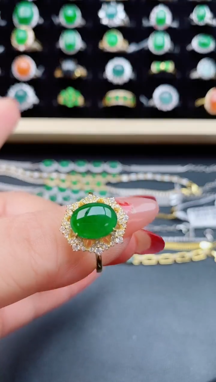 【闪购商品】翡翠戒指银S925镶嵌32321