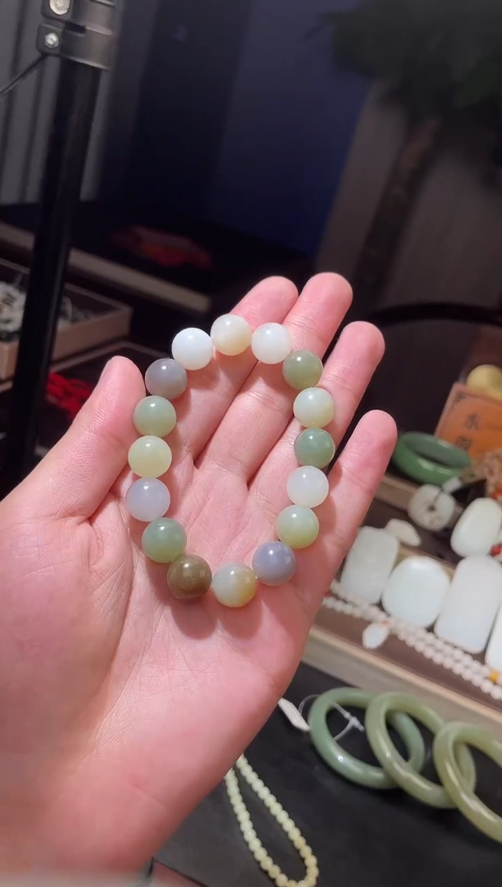 【闪购商品】未镶嵌和田玉手链和田玉多宝手串