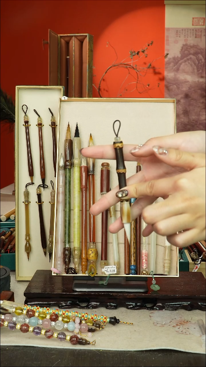 99号闪孤品高货毛笔链接 清水试笔 蘸墨不退