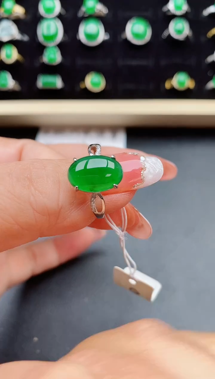 【闪购商品】翡翠戒指银S925镶嵌5080580