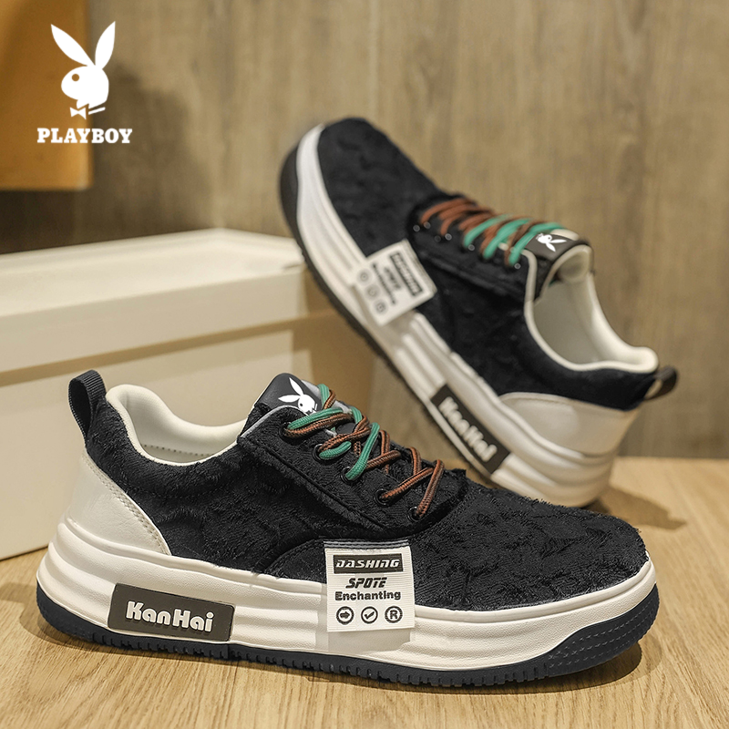 PLAYBOY/花花公子休闲板鞋2025新款男士百搭时尚厚底高级感运动鞋