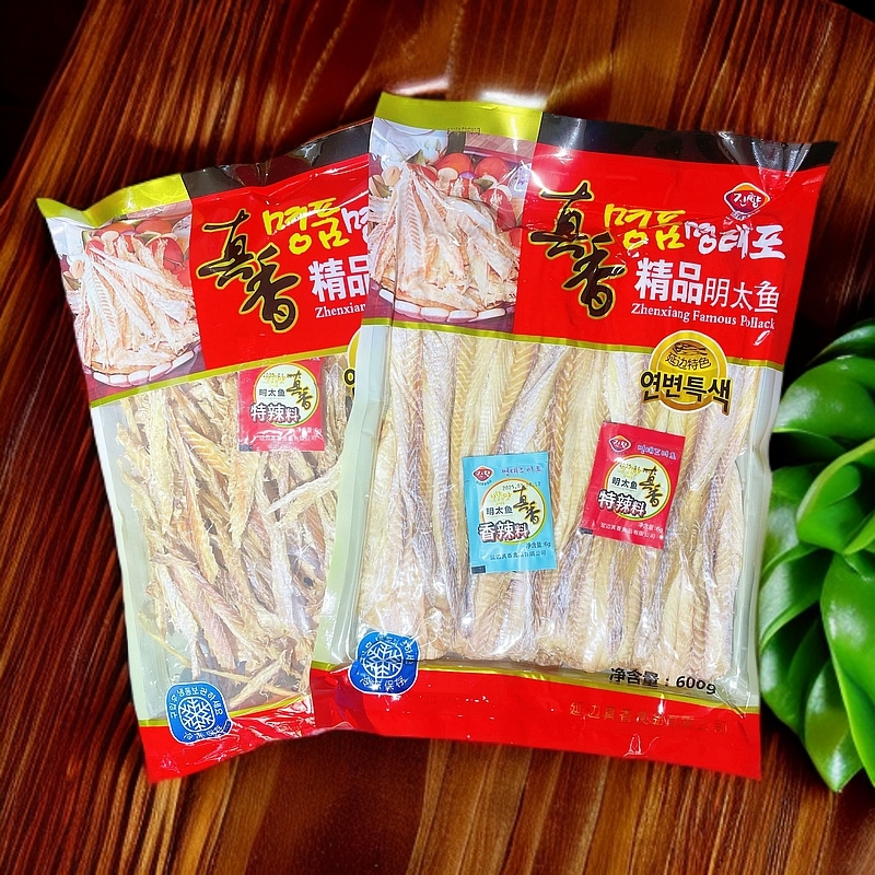 延边真香明太鱼干精品600克纯肉脯+精品600克硬丝组合装延边特产Z