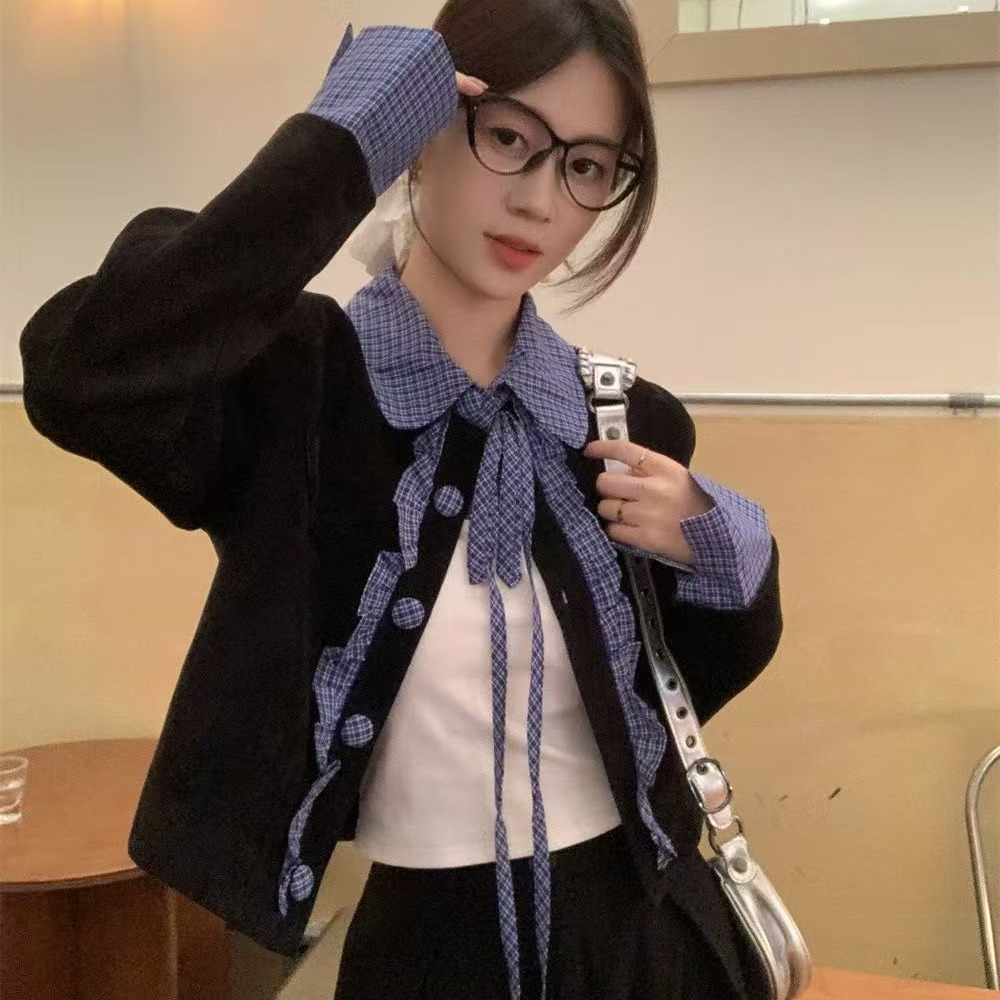 现货库存毛呢上衣加棉+毛呢裤子(裤子以实物为准)