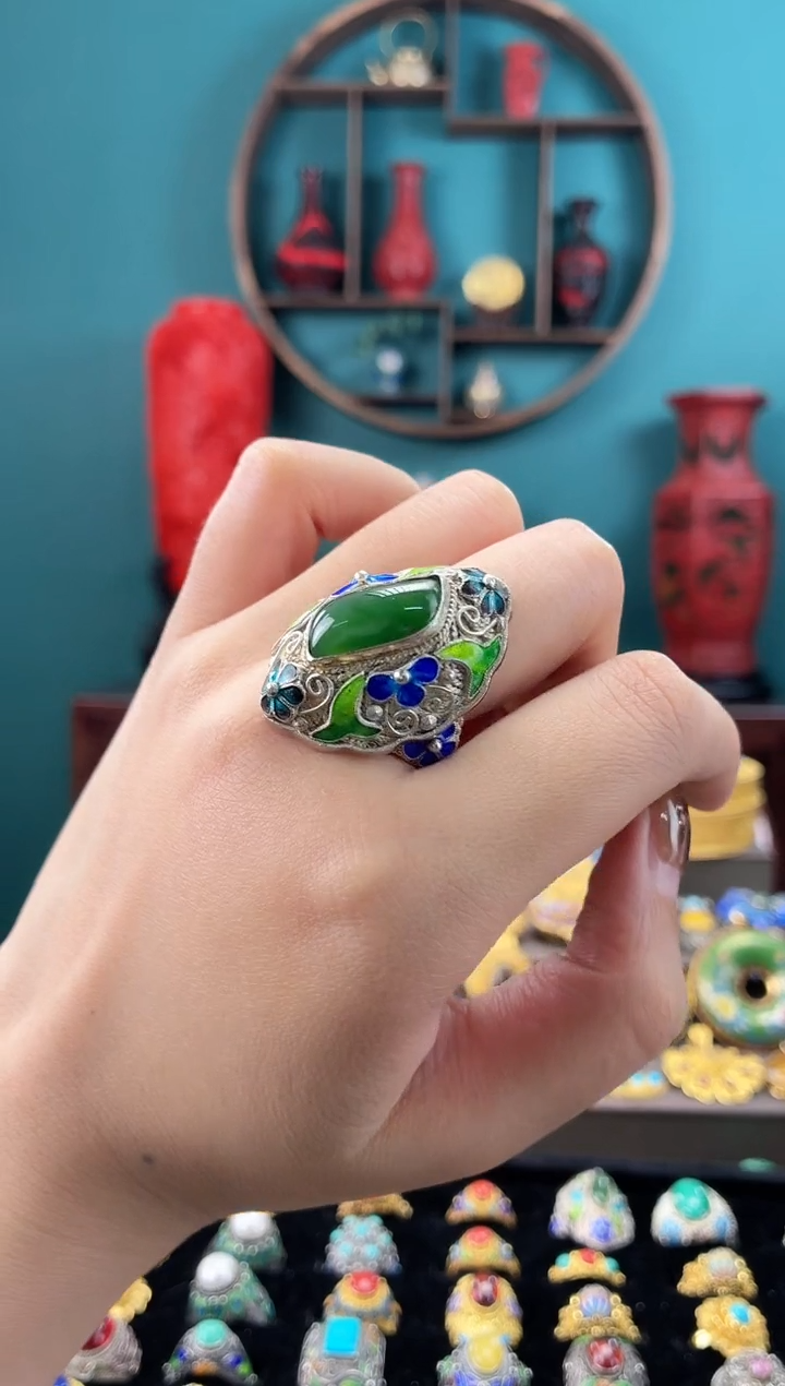 非遗手工花丝镶嵌戒指