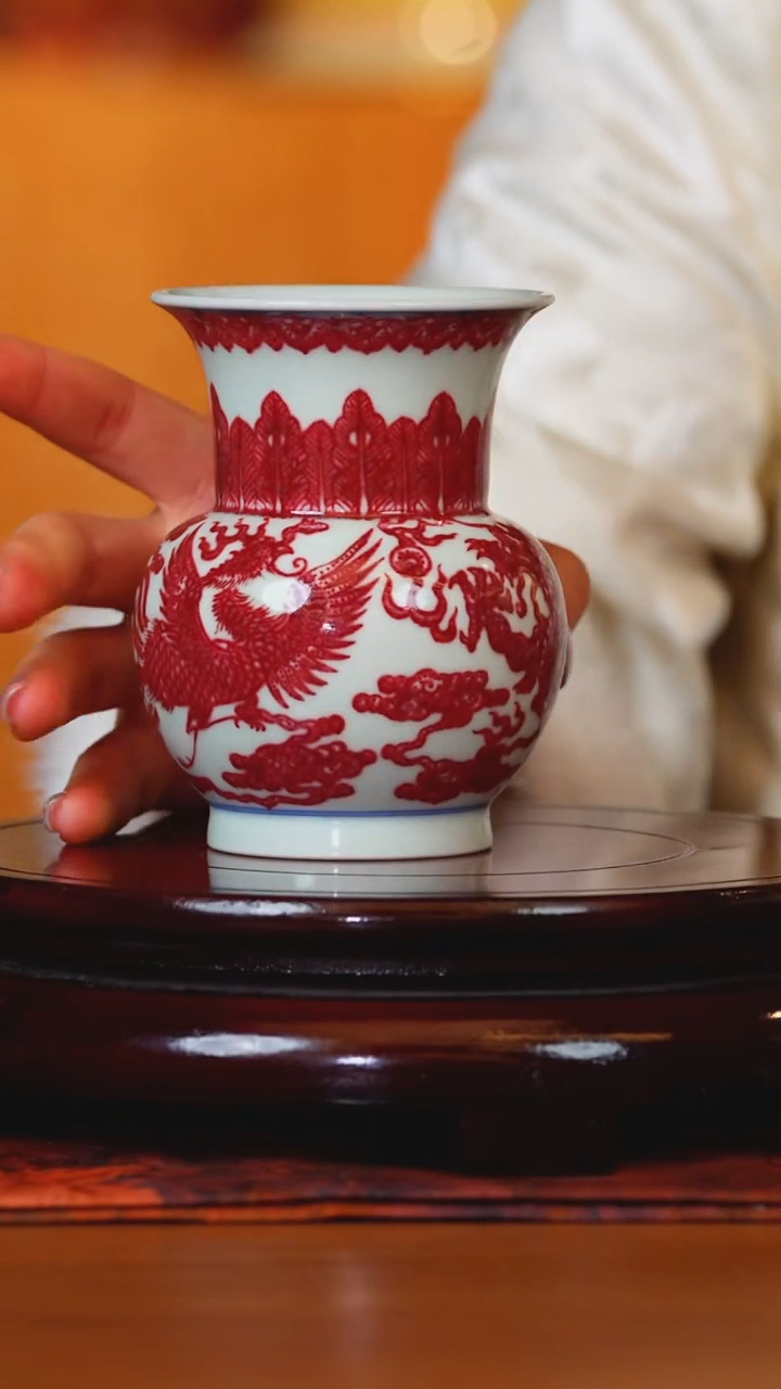 【闪购商品】古窑御器釉里红点工通景龙凤呈祥水洗