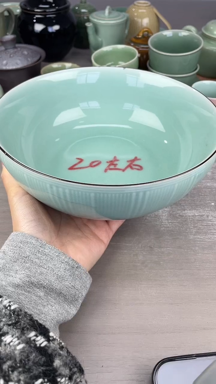 青瓷汤盆汤盆汤盆微瑕