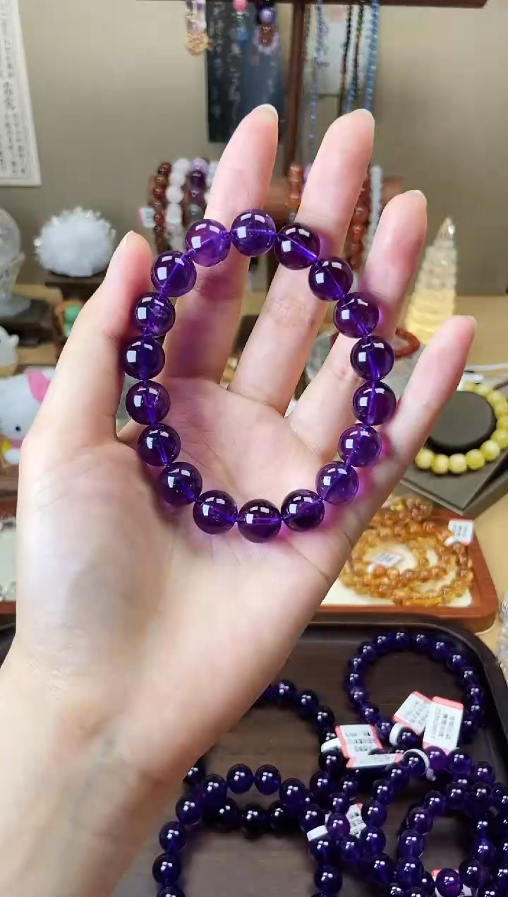 【闪购商品】水晶手串未镶嵌乌拉圭紫水晶11mm