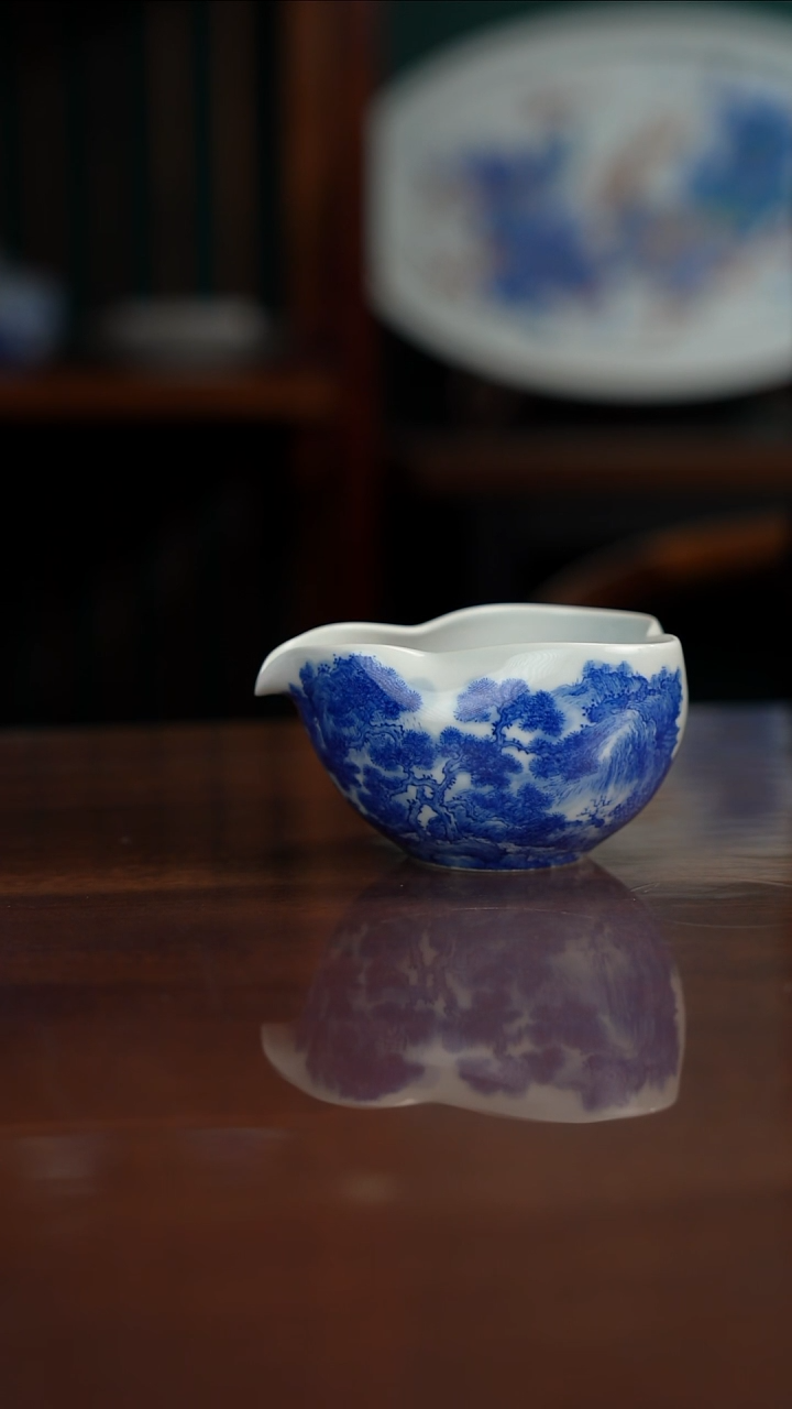 晓月窑青花山水公道