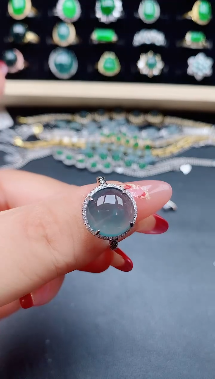 【闪购商品】翡翠戒指银S925镶嵌5085005