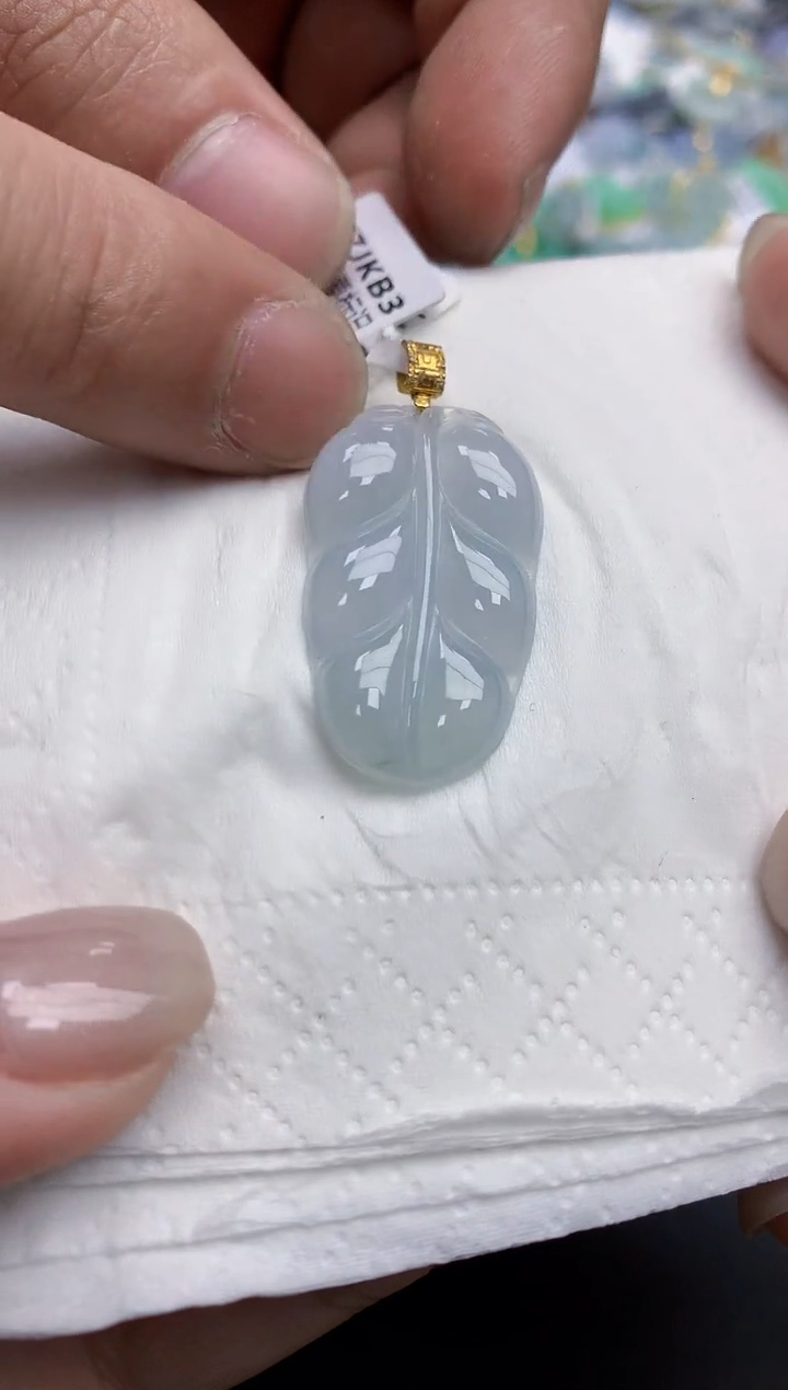 【闪购商品】翡翠颈饰18K金镶嵌天然缅甸翡翠A货