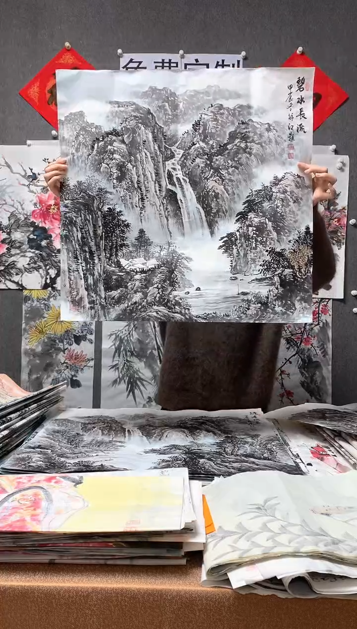 【闪购商品】国画福利！沈泳江手绘 四尺斗方68*68cm