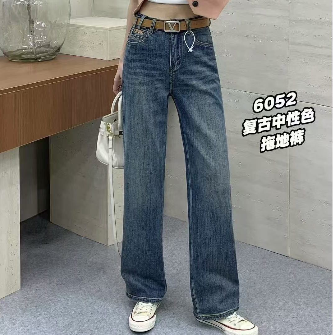 6052春款牛仔时尚显瘦直筒裤