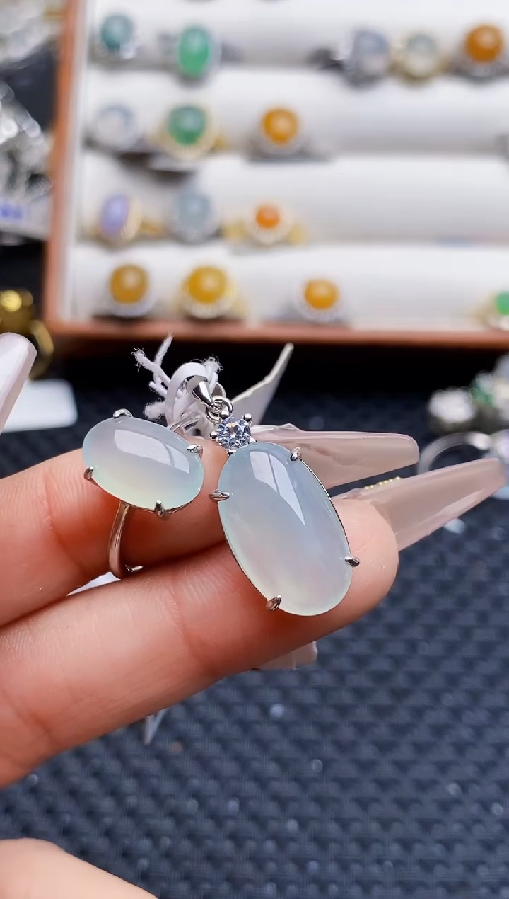 银S925镶嵌戒指翡翠用****27238