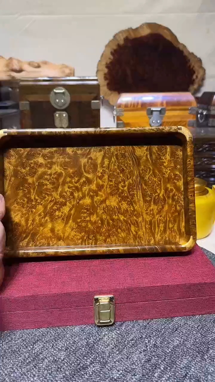 帝王之木：满留疤文承盘 长27宽17高3cm