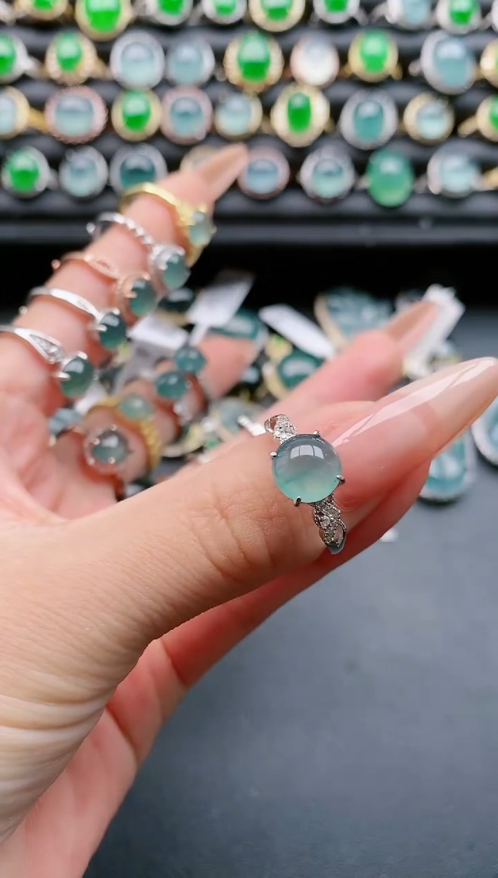 【闪购商品】翡翠戒指银S925镶嵌111111111