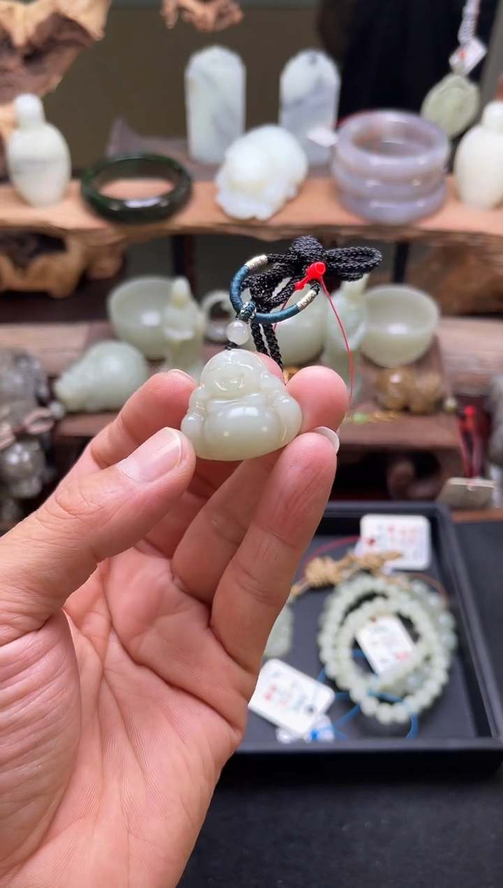 【闪购商品】和田玉吊坠未镶嵌且末青白 30佛公9003952