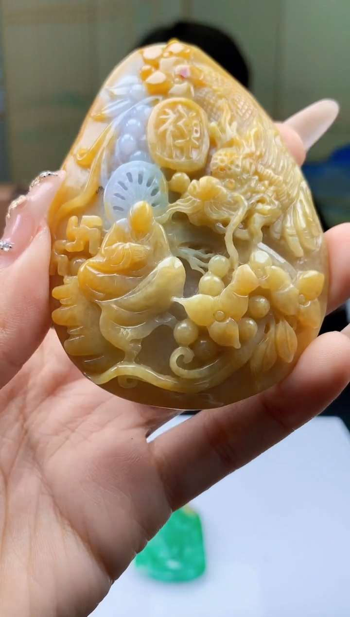 【闪购商品】定制翡翠未镶嵌5060ty-毛货挂件224