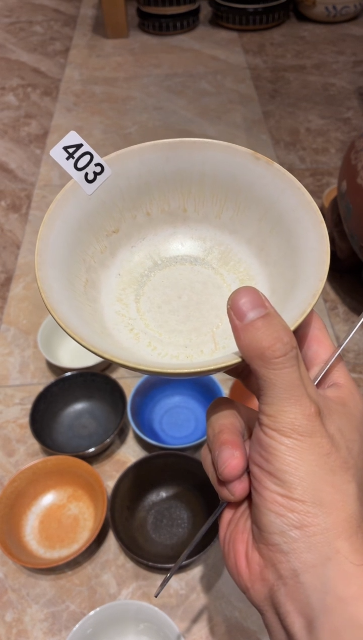 瓷片清**芽403凌霄马蹄碗1个 