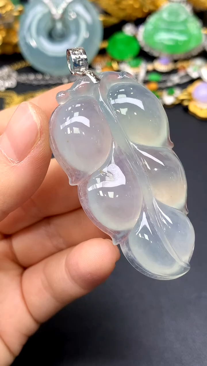 颈饰18K金镶嵌翡翠174-中国好珍宝