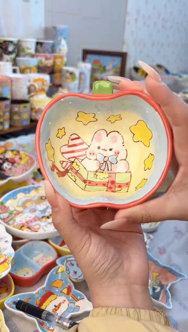 摆件陶景德镇陶瓷手绘微瑕