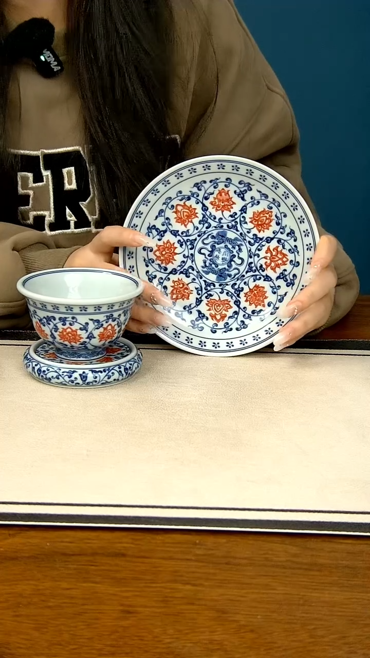 【闪购商品】釉里红缠枝莲三件套.....大压