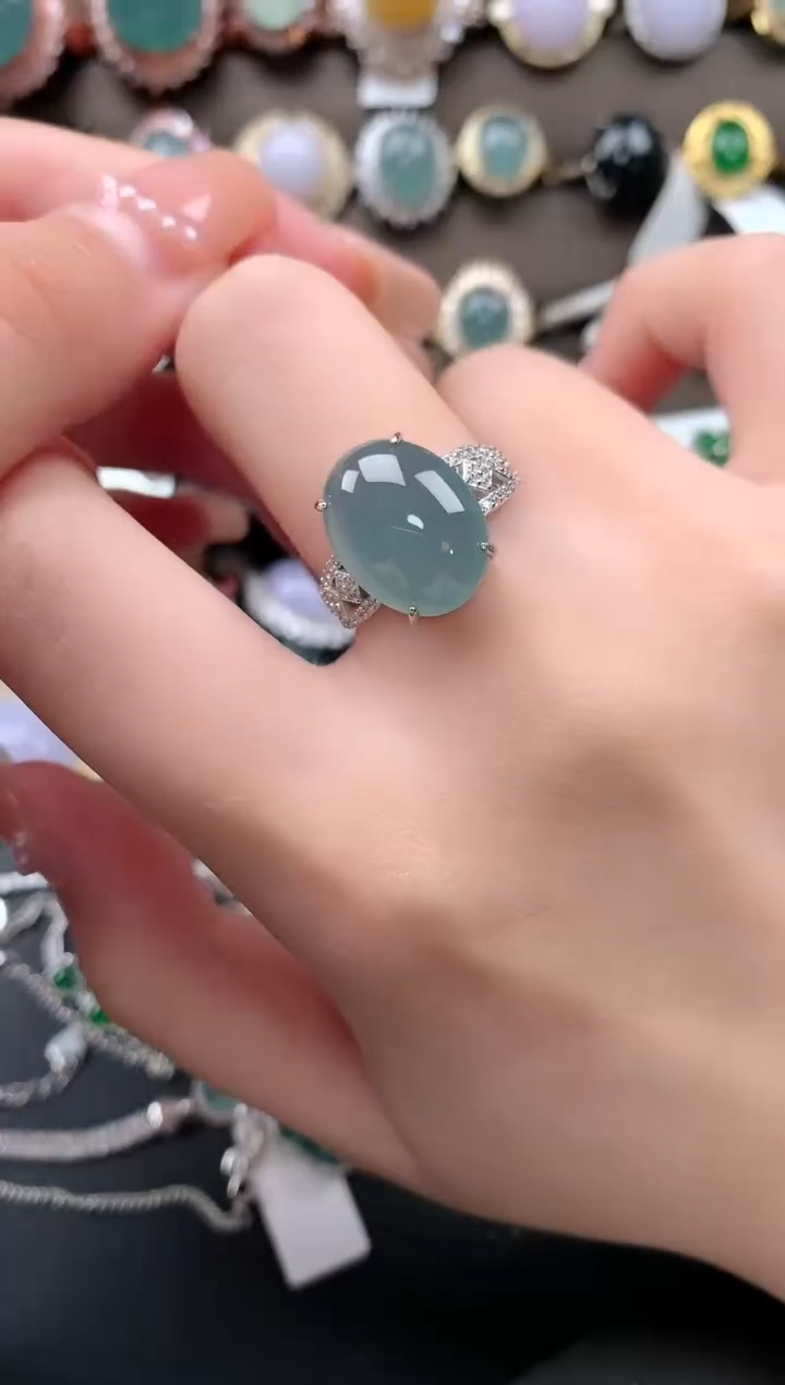 【闪购商品】翡翠戒指银S925镶嵌51241241