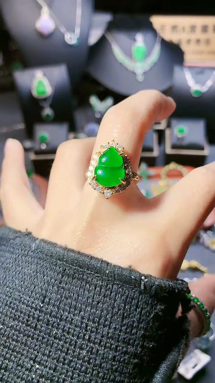 【闪购商品】翡翠戒指银S925镶嵌戒指