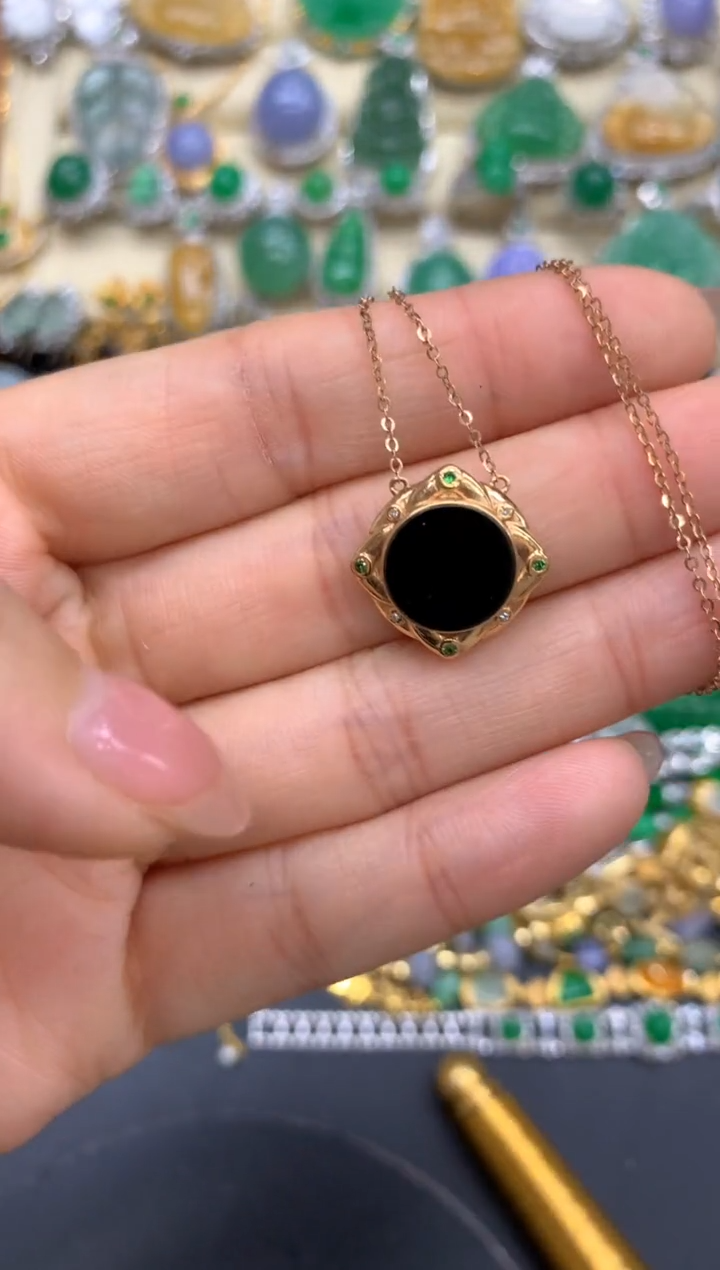 【闪购商品】翡翠颈饰18K金镶嵌341-中国好珍宝