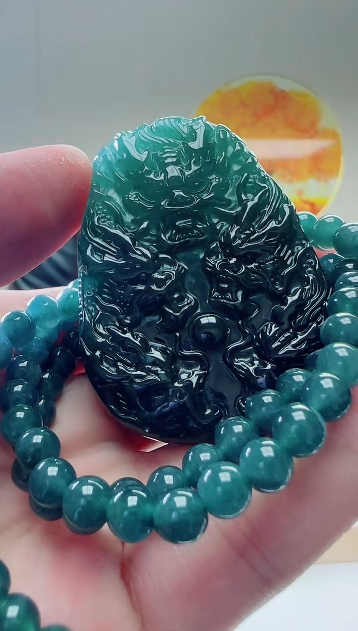 颈饰未镶嵌翡翠天然A货翡翠 多样性发其一