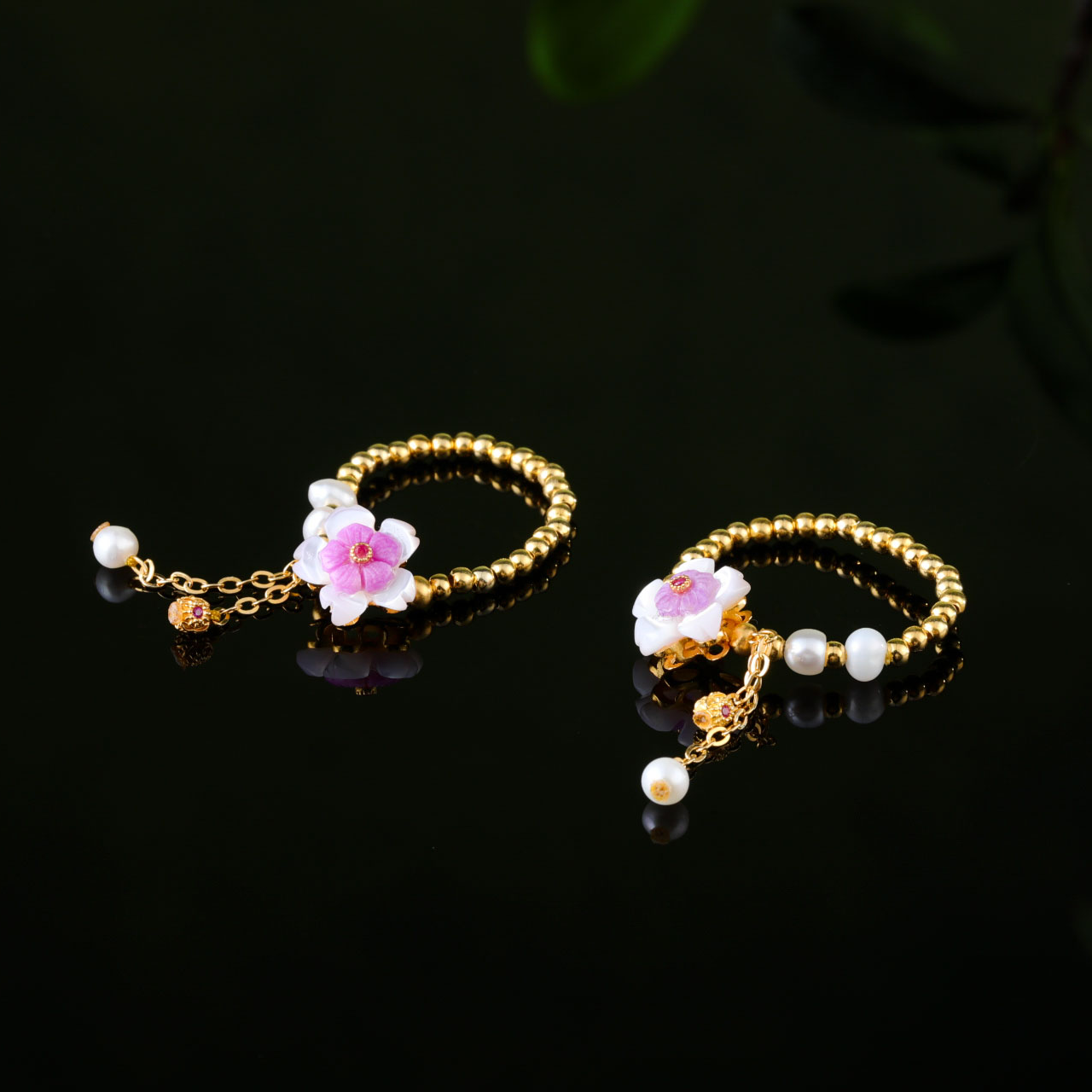 【意婵】《心梦闲》天然舒俱来雕花戒指S925银（多样性发一）-YC66774