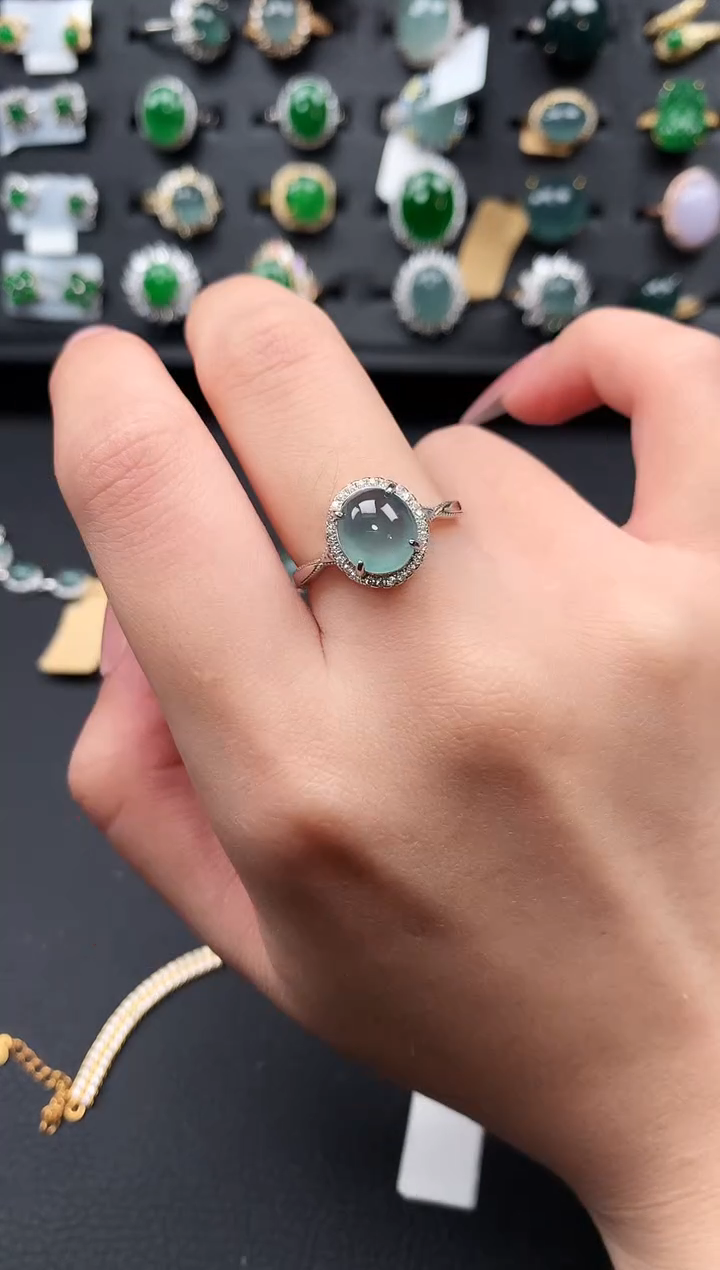 【闪购商品】翡翠戒指银S925镶嵌63214