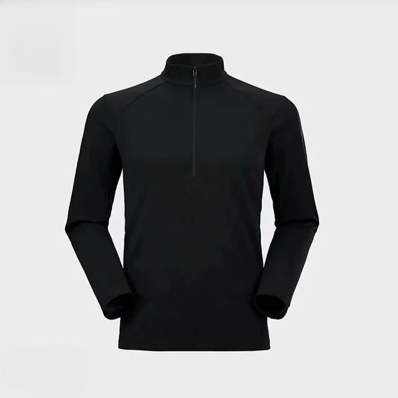 12-28（2）加绒半拉链 新款男士立领户外打底长袖T恤