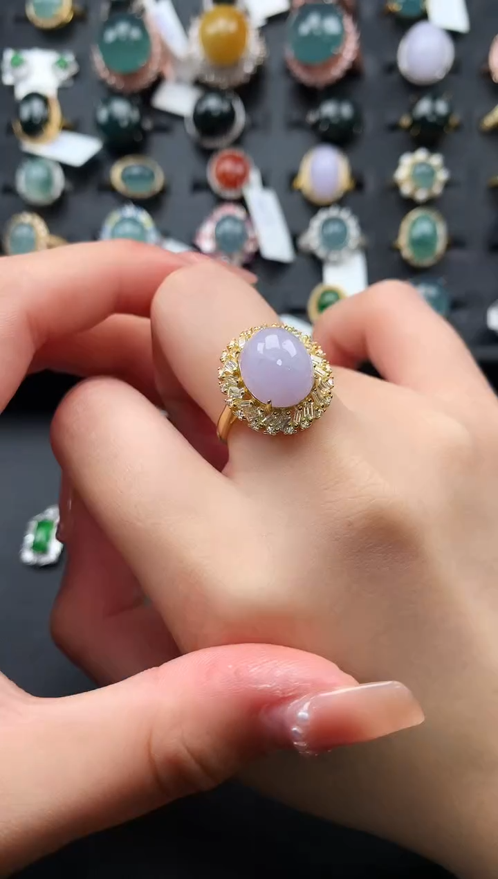 【闪购商品】翡翠戒指银S925镶嵌343242