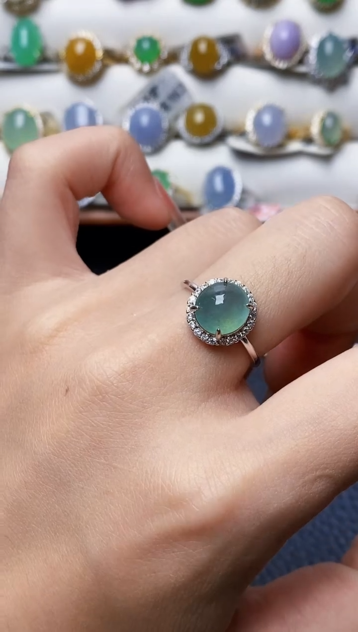 银S925镶嵌戒指翡翠3311