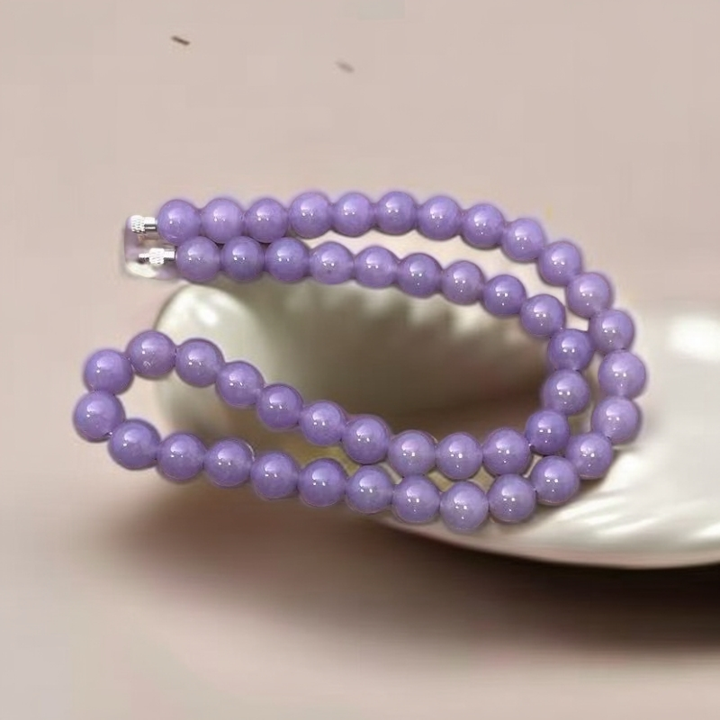 【佳玺貮店】青海野牛沟产地天然玉石 134 青海料姻紫10mm