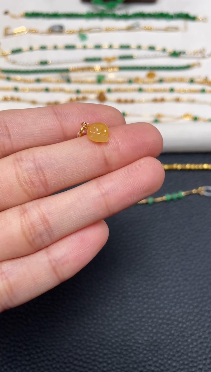 【闪购商品】翡翠吊坠(不含链)18K金镶嵌一个  JK506