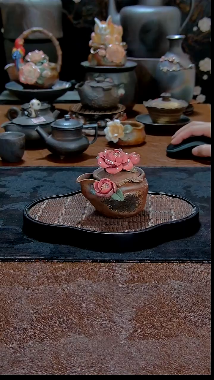 有*捡漏山茶花宝瓶