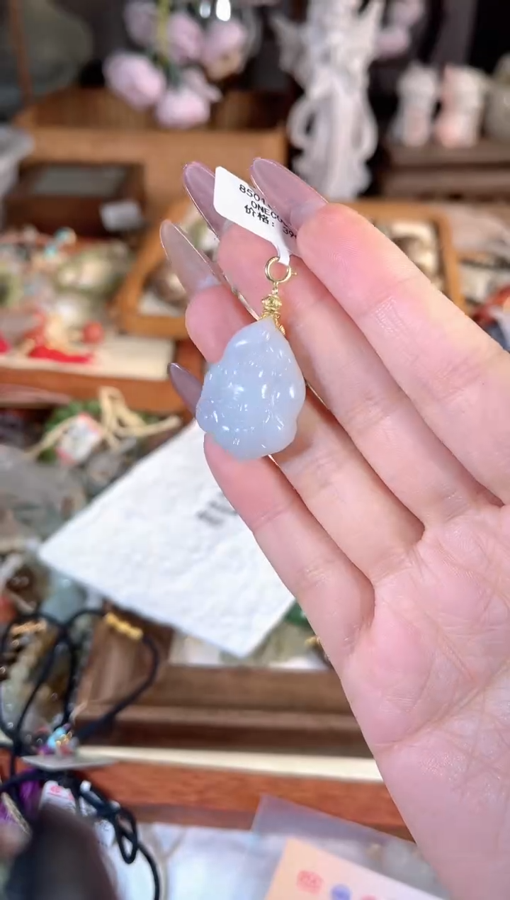 吊坠(不含链)银S925镶嵌和田玉多样性发其一孤品默认微瑕