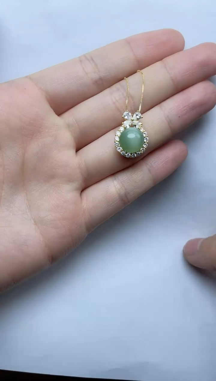 和田玉银S925镶嵌颈饰06在逃公主