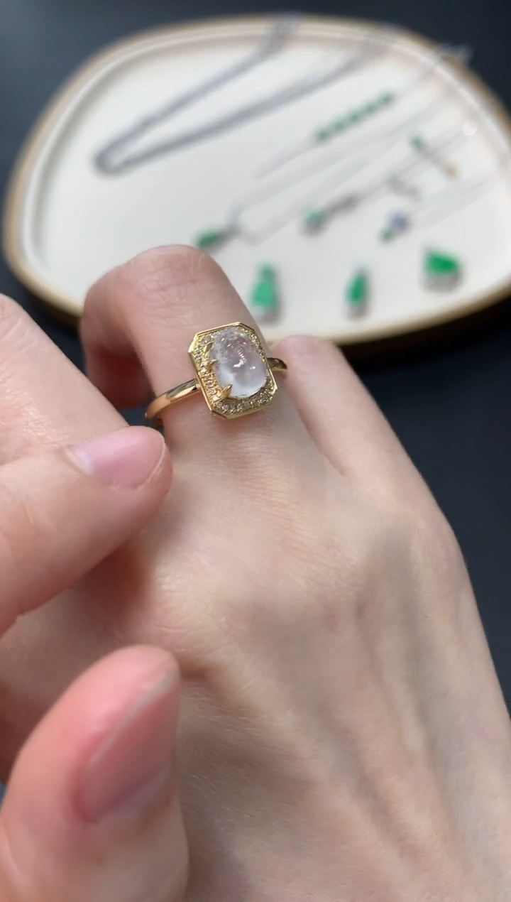 【闪购商品】翡翠戒指18K金镶嵌2880戒指