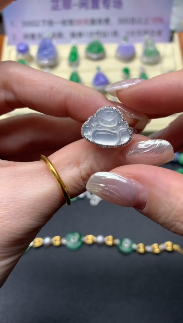 【闪购商品】翡翠戒指18K金镶嵌戒指|6800+680