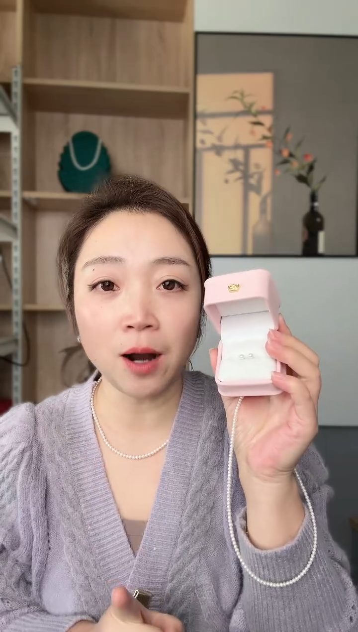 银S925镶嵌耳饰淡水珍珠空姐素耳钉