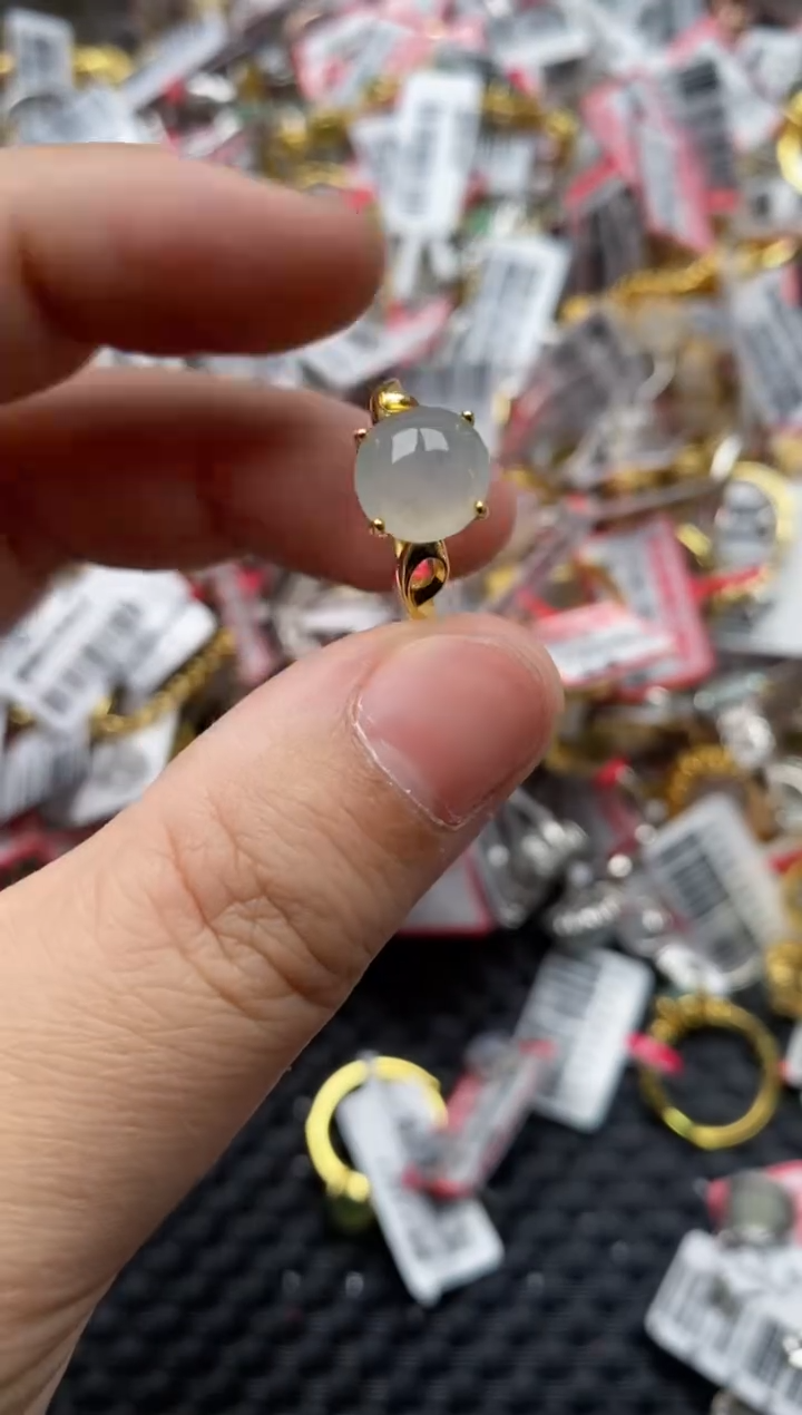 【闪购商品】翡翠戒指银S925镶嵌55555---5