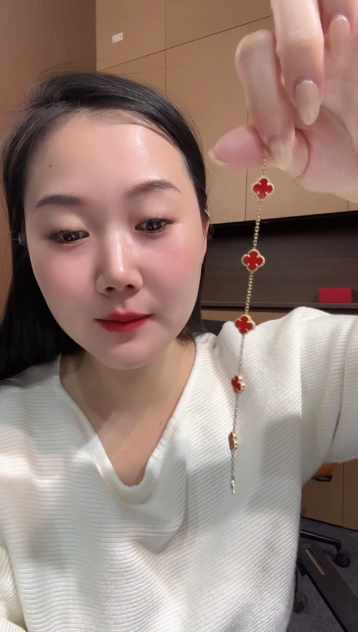 【闪购商品】玛瑙/玉髓手链18K金镶嵌 红色k黄，小号五花手链GHJ