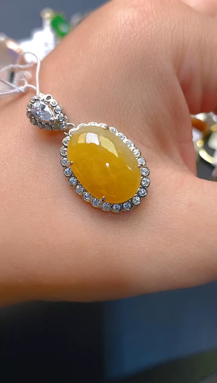 【闪购商品】翡翠耳饰银S925镶嵌天然A货翡翠1