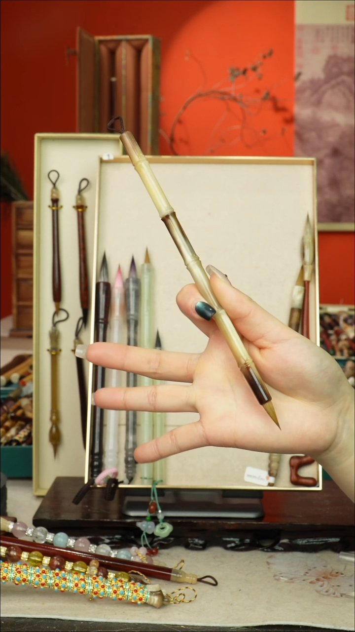 136号闪孤品高货毛笔链接 清水试笔 蘸墨不退