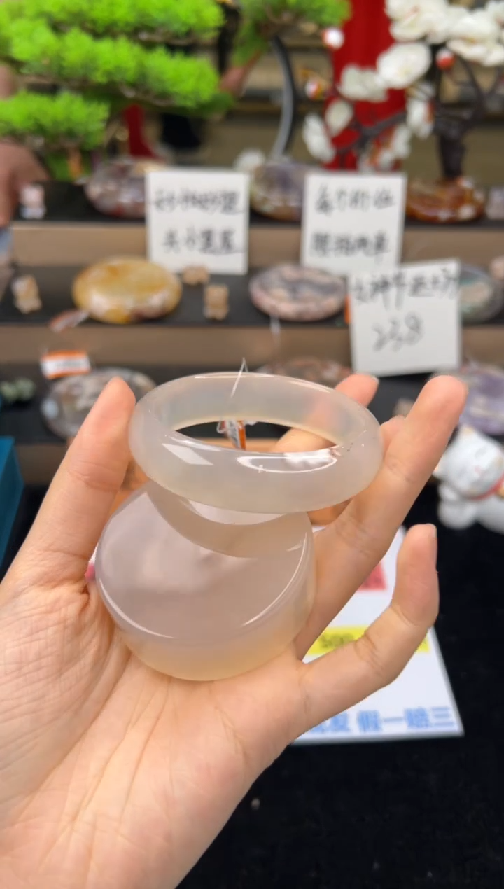 【闪购商品】石英质玉手镯未镶嵌53圈口（赠送镯心)21024