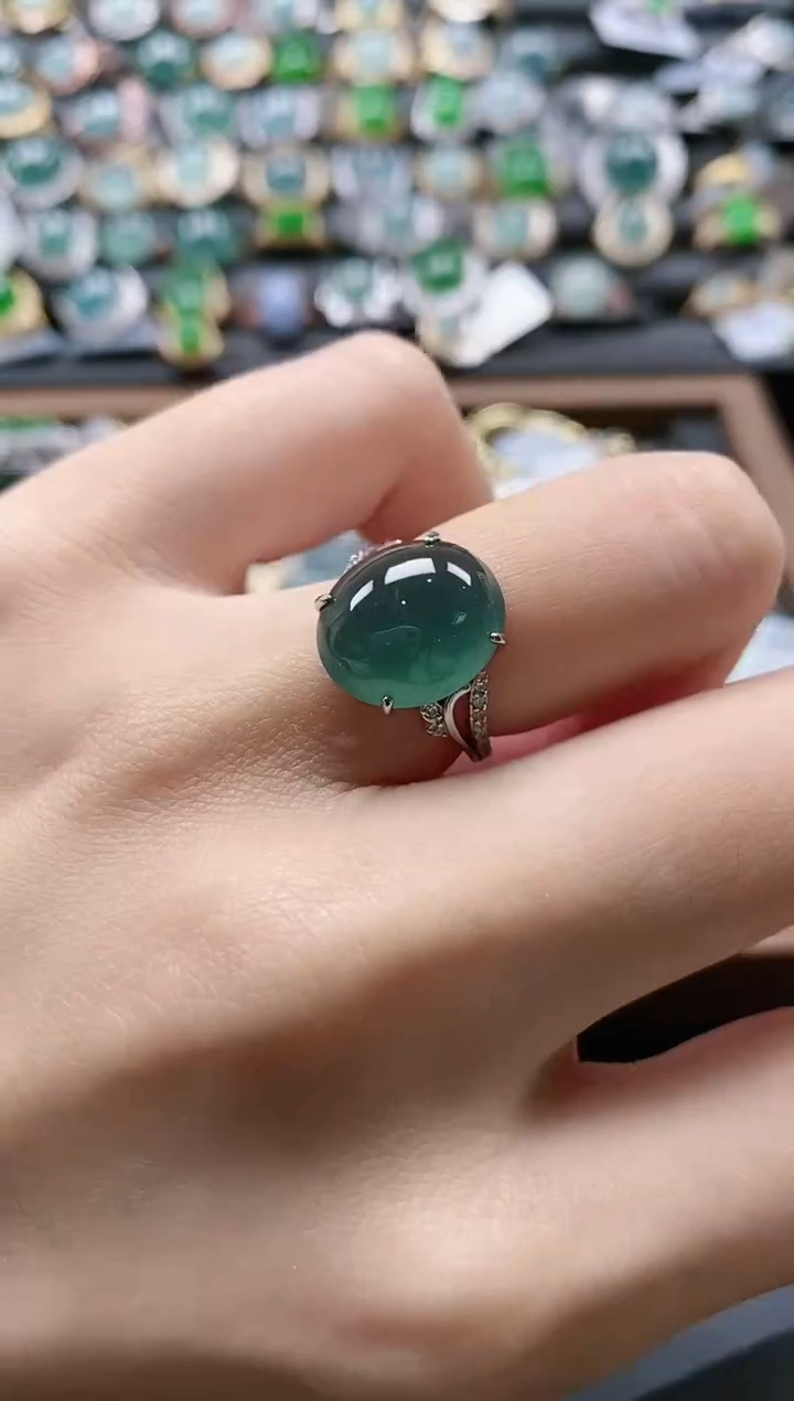 【闪购商品】翡翠戒指银S925镶嵌51511